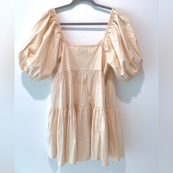 ASOS Smock Tiered Dress Puffer Sleeves Size 8 - Picture 3 of 3